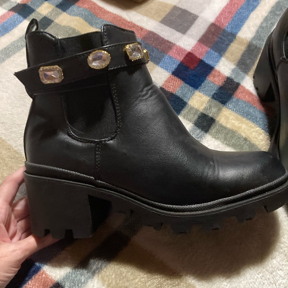 Boots Nicole Miller Black With Stones/Jewels Size 7
